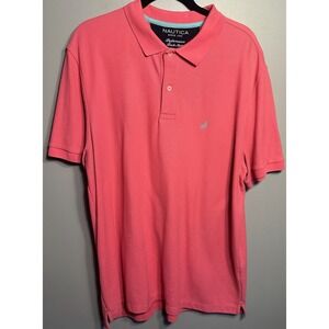 Nautica CLASSIC FIT PERFORMANCE DECK POLO SHIRT Coral Sz‎ XL
